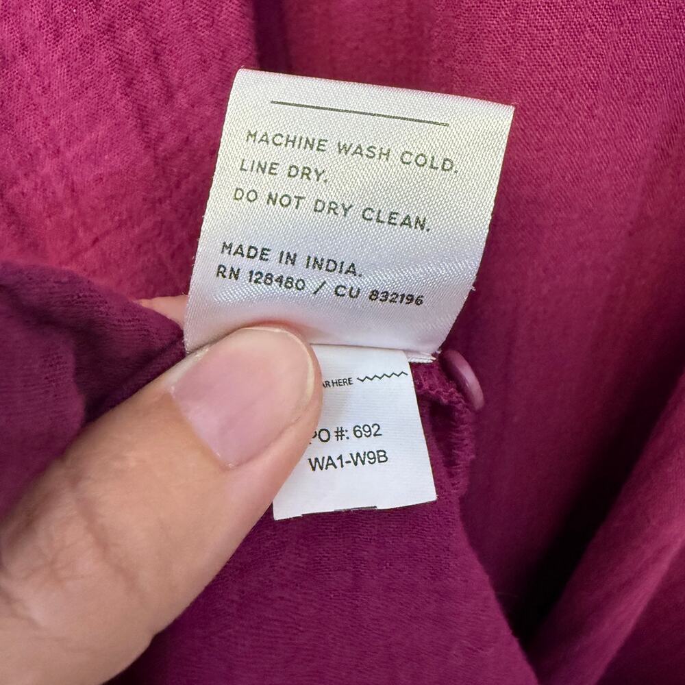 Pact Purple gauze maxi dress - organic cotton tiered sleeveless magenta size XXL - Picture 4 of 9